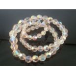 Stunning 1950s vintage crystal aurora borealis single string choker with barrel clasp. Total