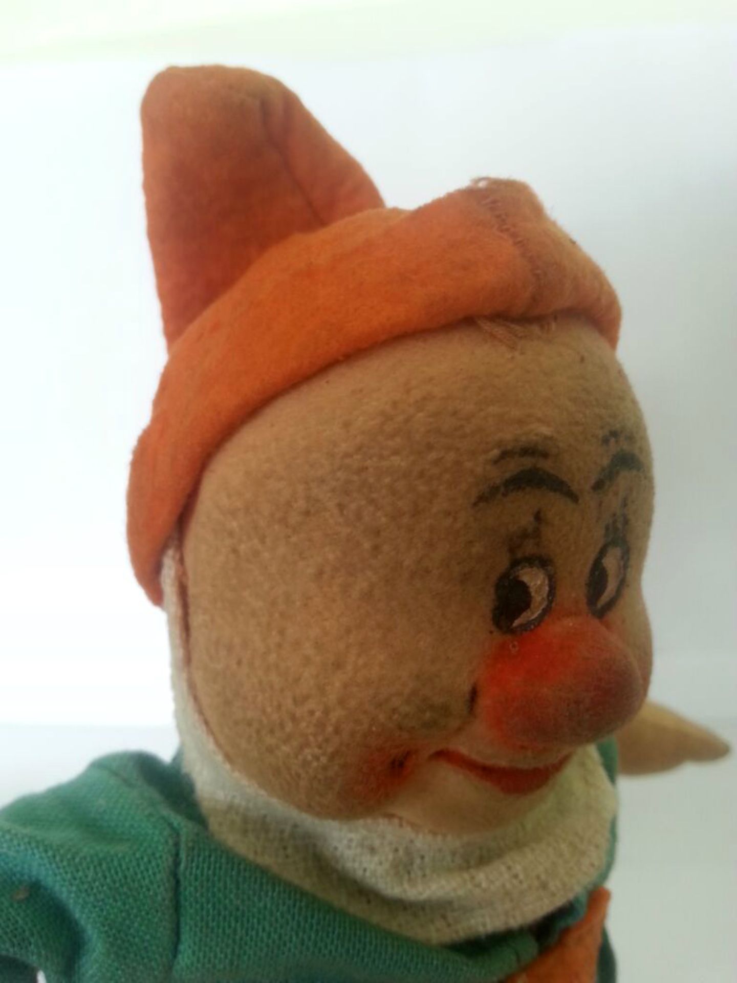 VINTAGE CHAD VALLEY HYGENIC TOYS DWARF FROM "SNOW WHITE & THE SEVEN DWARVES". With felt cap, shoes