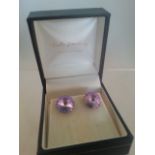 BEAUTIFUL BOXED PINK CRYSTAL STUD EARRINGS. Low cost delivery available on all items. This is a