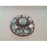 Exquisite vintage round brooch, very eyecatching domed design, approx 4cm diameter Low cost delivery