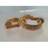 Pair of vintage ATTWOOD & SAWYER pave set hooped clip on earrings Low cost delivery available on all