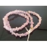 A beautifully hand strung necklace of lilac amethyst gemstones, 30g total weight, approx 53cm