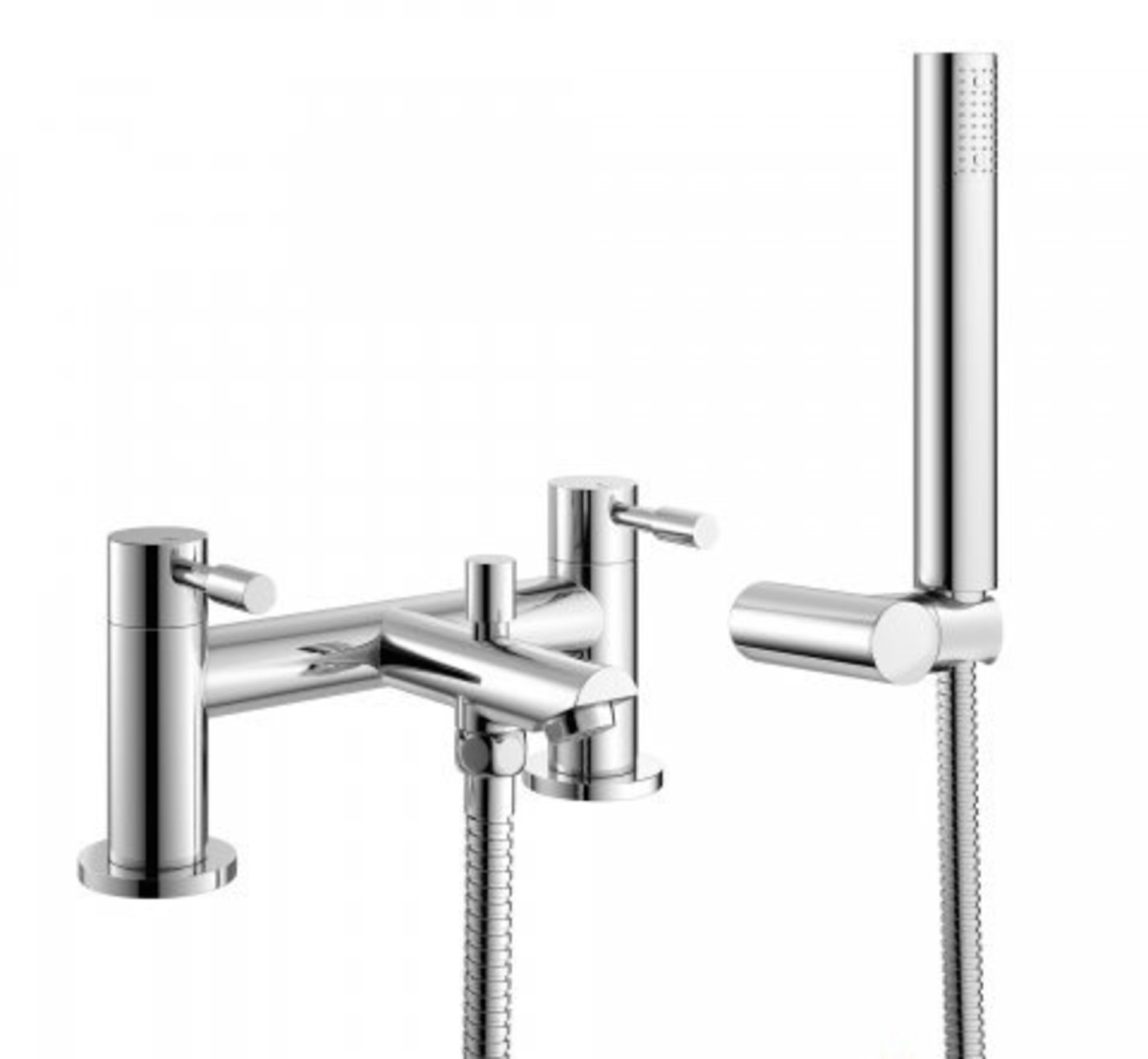 A28 - Gladstone Bath Mixer Shower Tap with Hand Held Presenting a contemporary design, this solid - Image 2 of 2