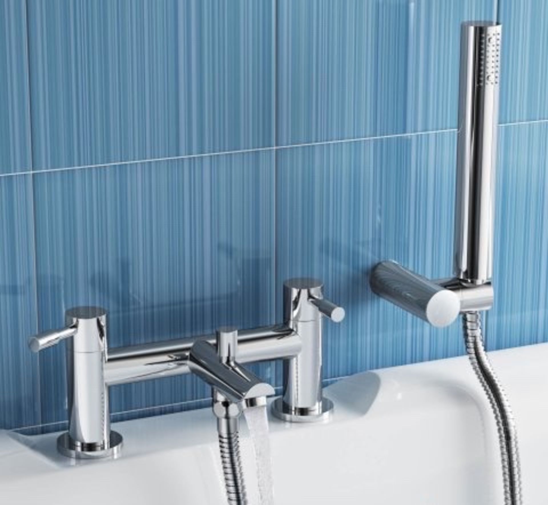A28 - Gladstone Bath Mixer Shower Tap with Hand Held Presenting a contemporary design, this solid
