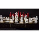*NEXT BID WINS* Antique Chinese Chess in a wooden box with scenes