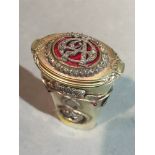 Russian 14ct gold diamond and ruby mounted cigar holder