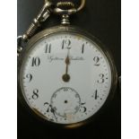 Silver Systeme Glashutte Pocket Watch on Silver Chain