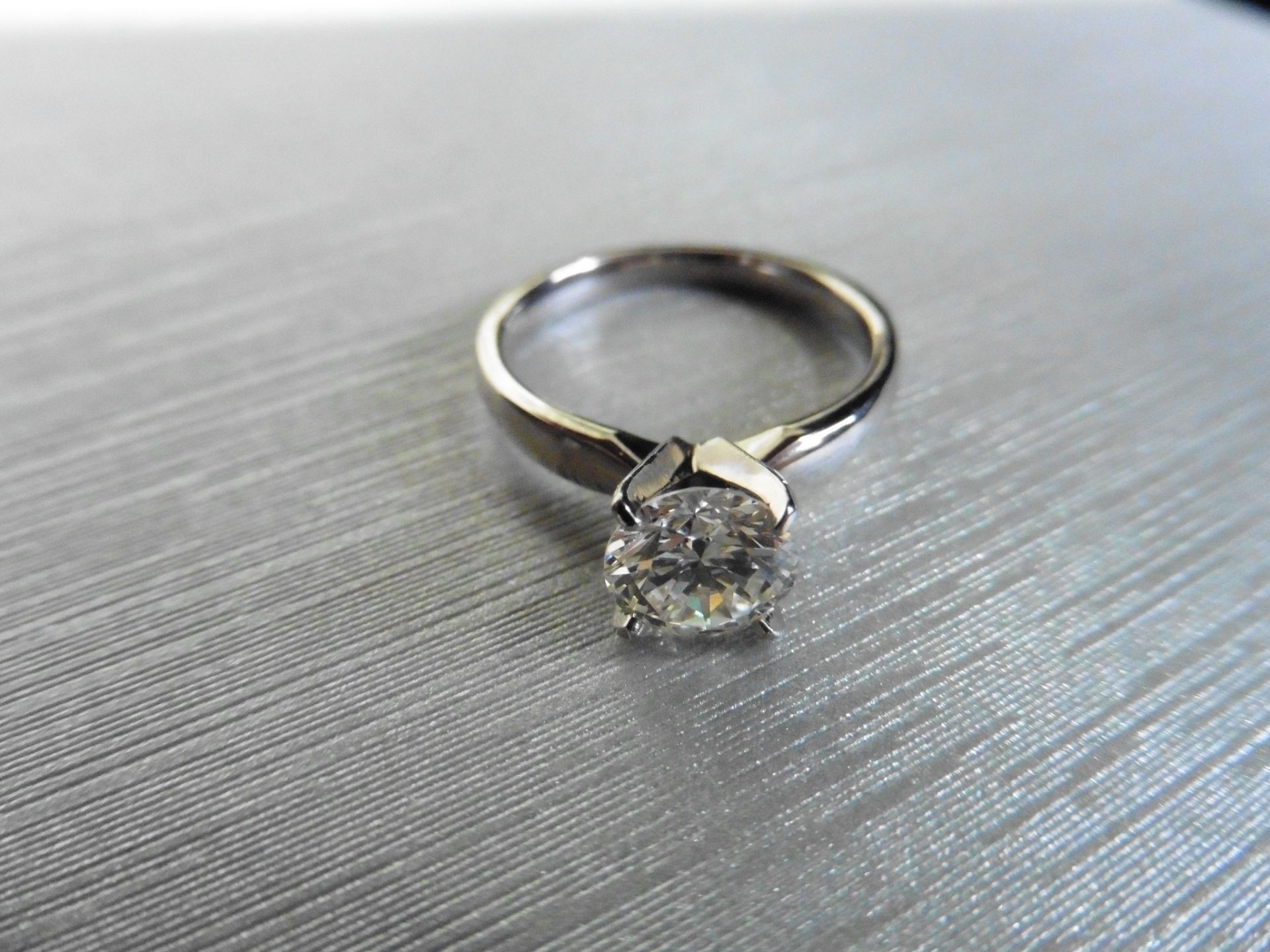 Brand new 18ct white gold diamond solitaire ring. Set with a 1.26ct brilliant cut diamond ( - Image 2 of 5