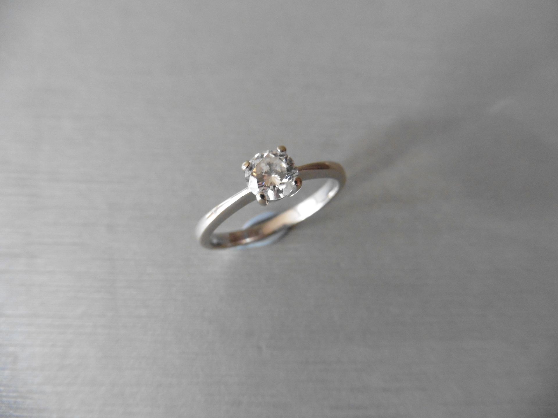 Pre-owned 18ct white gold diamond solitaire ring set with a 0.50ct brilliant cut diamond, H/I