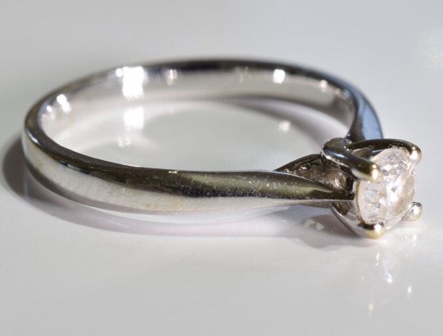 An 18ct gold diamond single-stone ring. The brilliant-cut diamond, to the tapered band. Estimated - Image 2 of 3