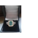 2.35ct Emerald Cut Diamond Gold Dress Ring