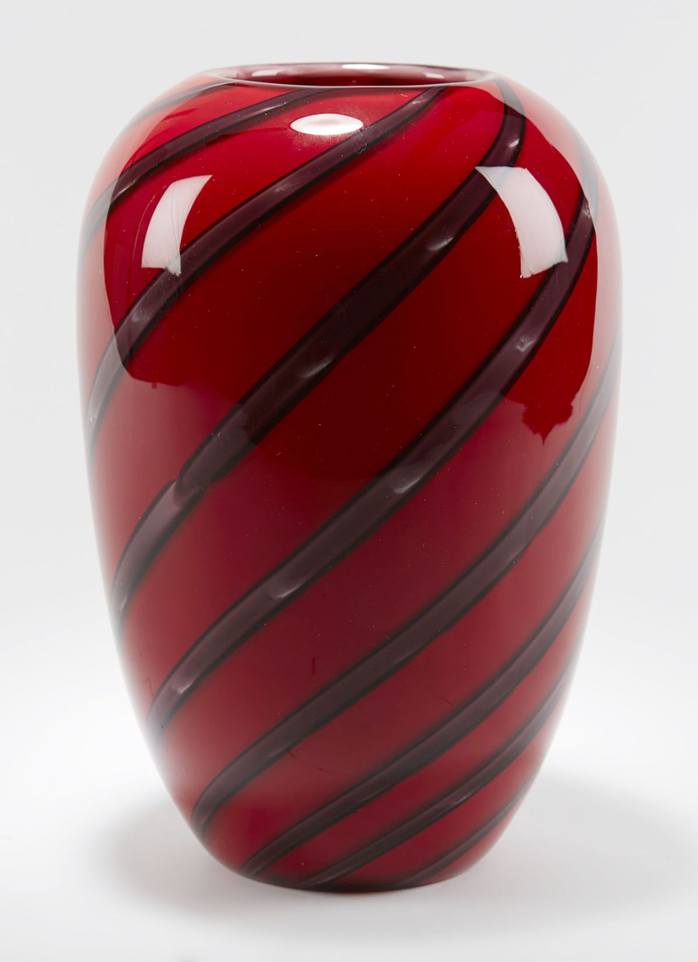 Italian Murano Gino Cenedese Signed Red Art Glass Vase - Image 4 of 8