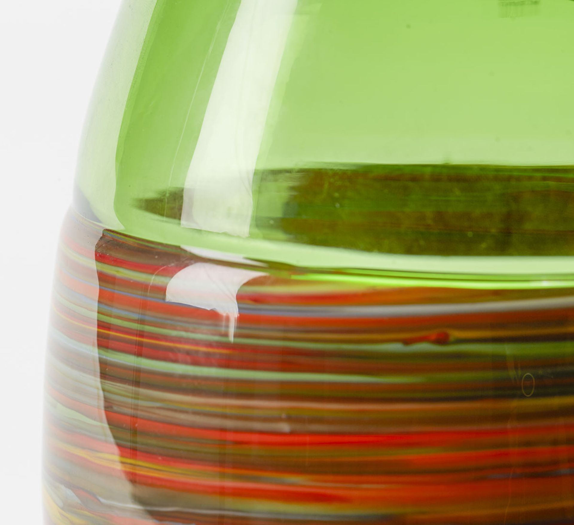 Italian Murano Gino Cenedese Signed Swirl Design Green Art Glass Vase - Image 4 of 9