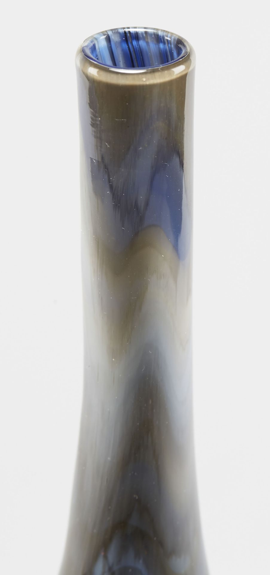 Italian Murano Gino Cenedese Signed Grey Marbled Bottle Vase - Image 5 of 8