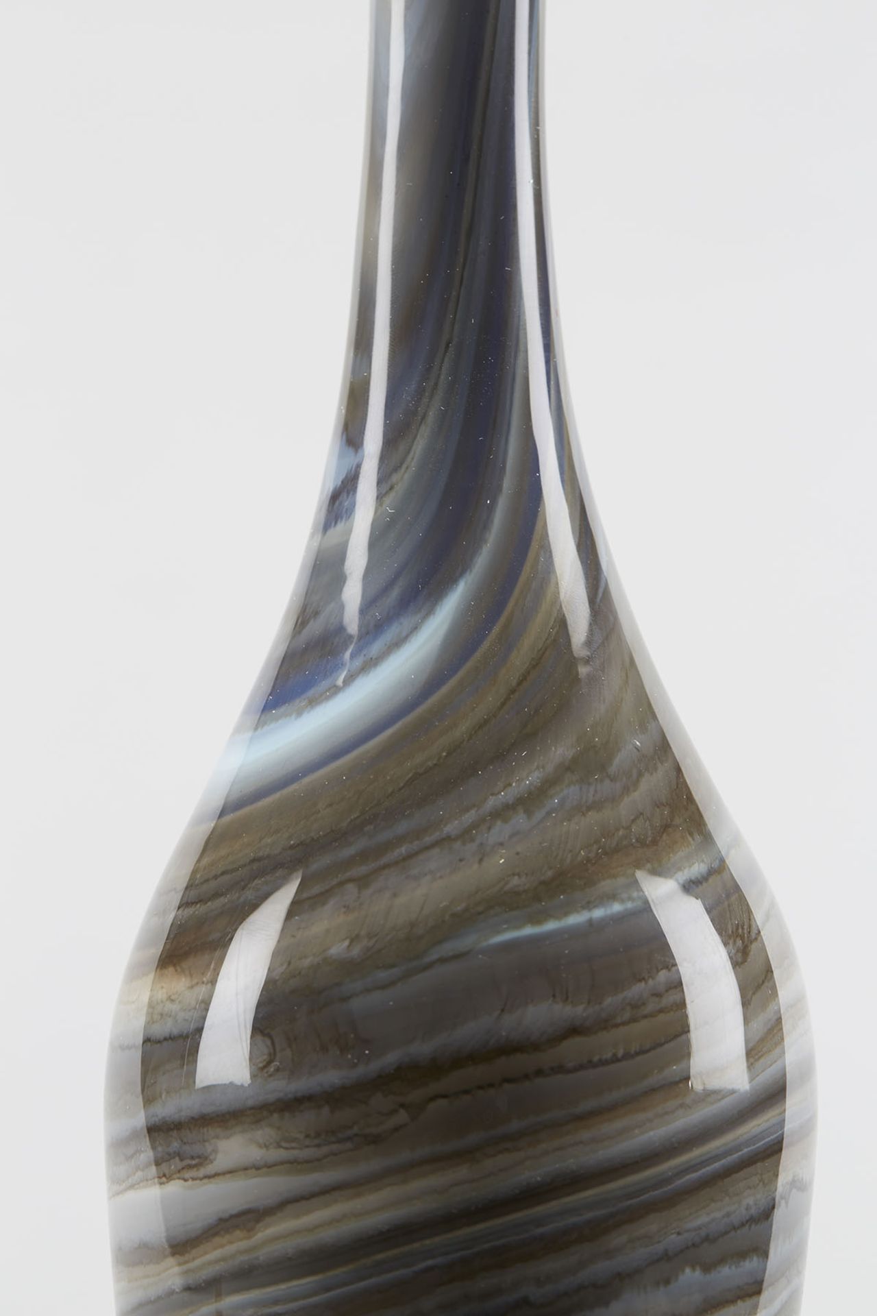 Italian Murano Gino Cenedese Signed Grey Marbled Bottle Vase - Image 3 of 8