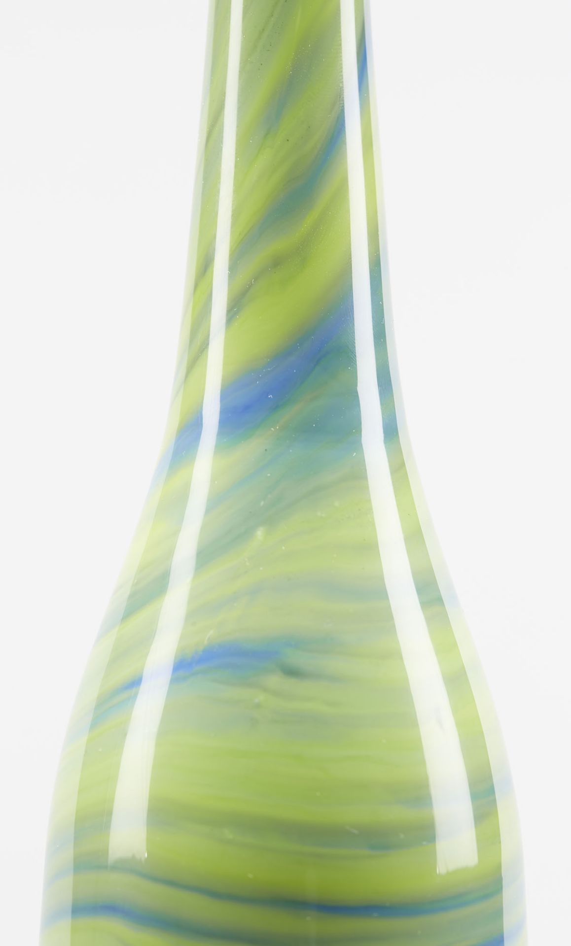 Italian Murano Gino Cenedese Signed Green Marbled Bottle Vase - Image 3 of 8
