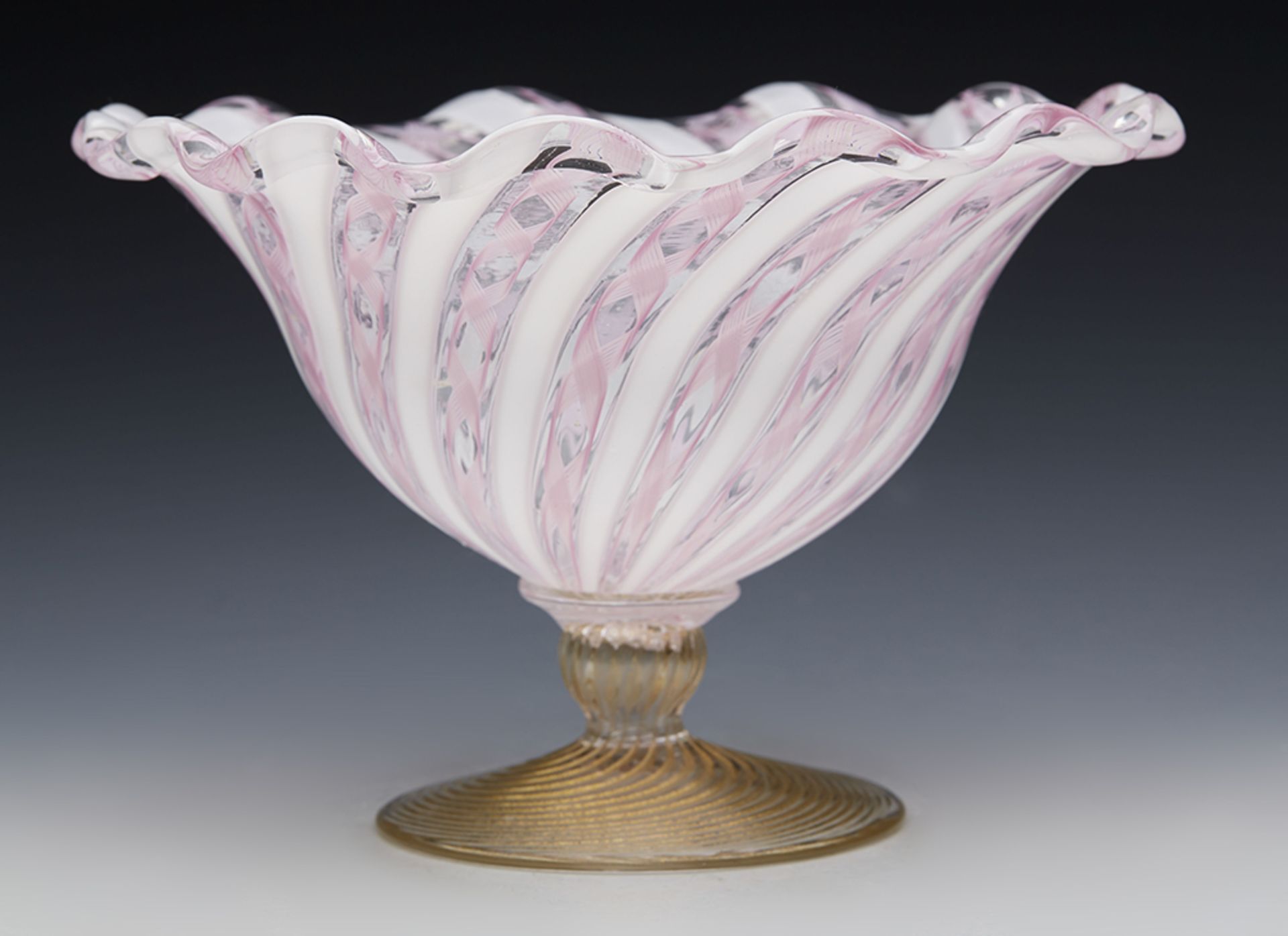 Vintage Italian Salviati Murano Art Glass Pedestal Bowl 20Th C. - Image 10 of 10