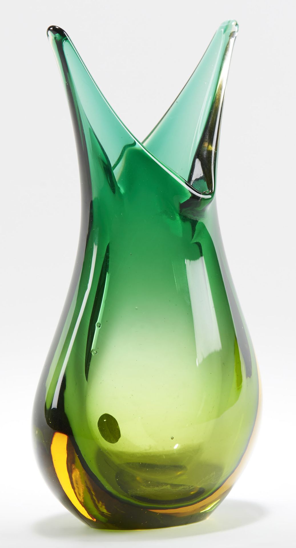 ITALIAN MURANO FREE FORM SOMMERSO GLASS VASE - Image 4 of 9