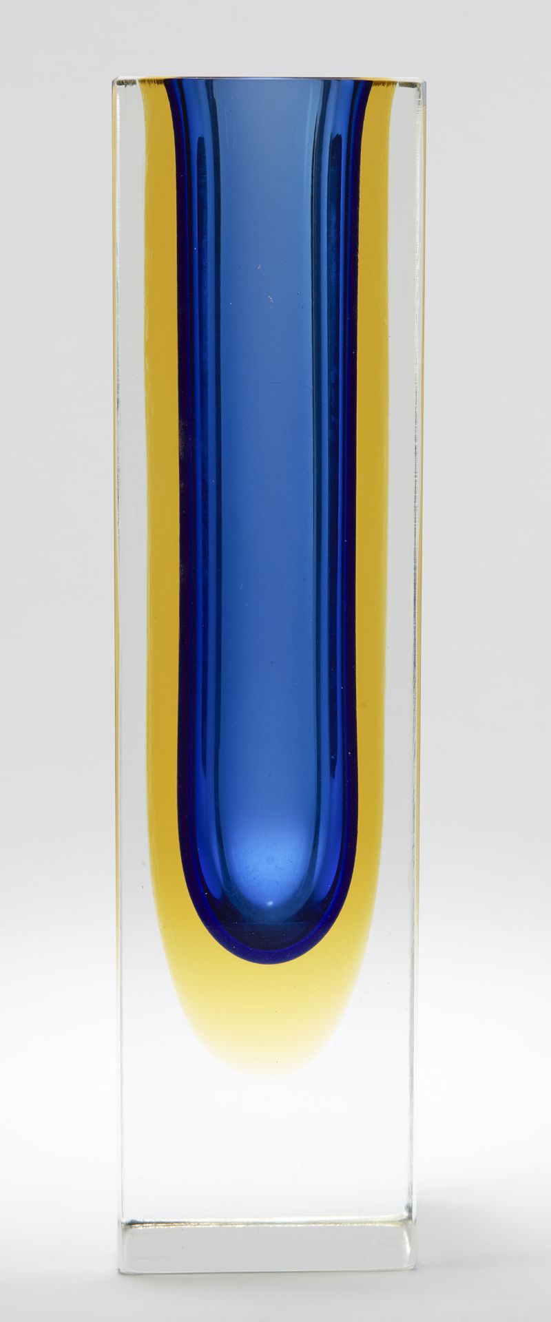 Italian Murano Rectangular Sommerso Glass Vase - Image 8 of 9