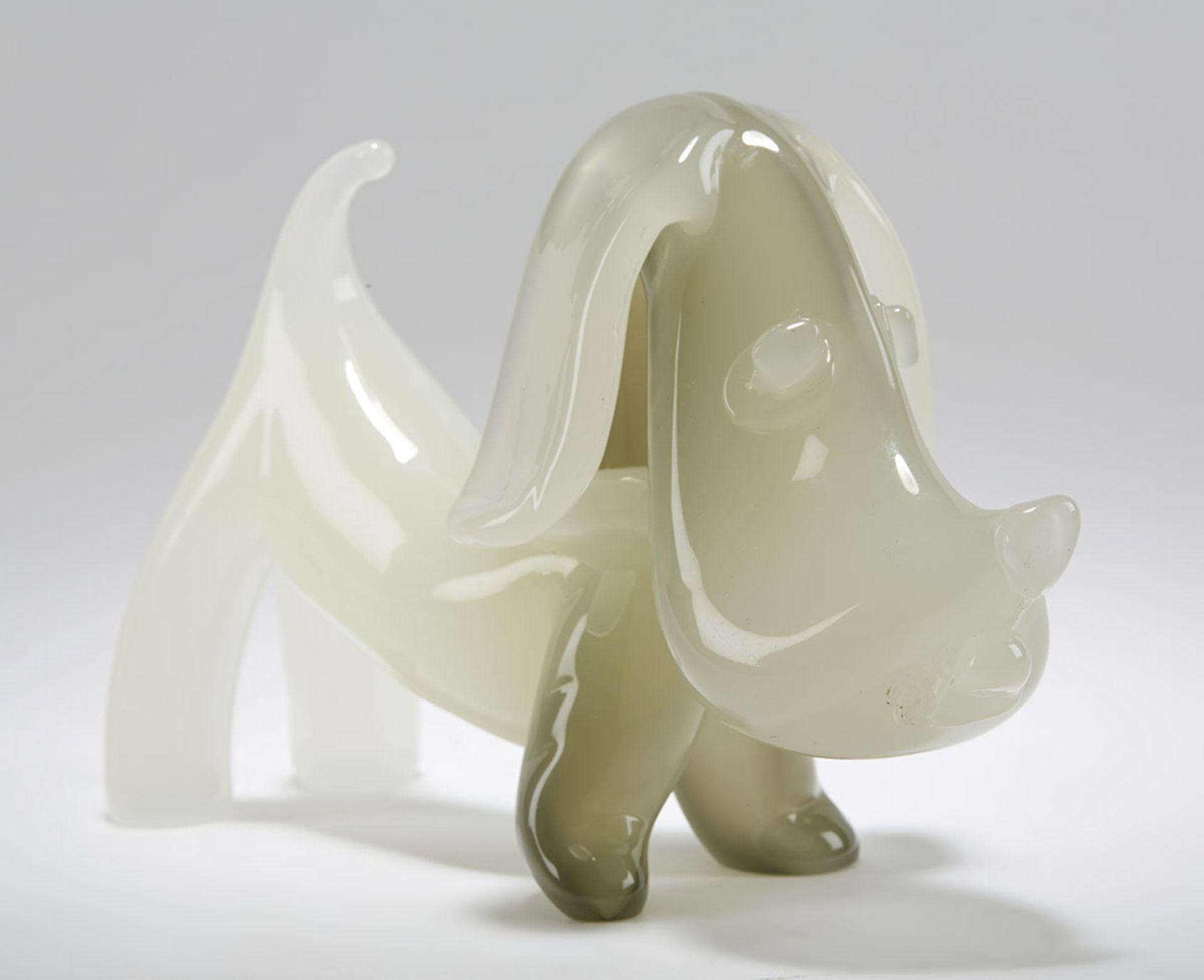 UNUSUAL ITALIAN MURANO OPAQUE ART GLASS DOG FIGURE - Image 6 of 10