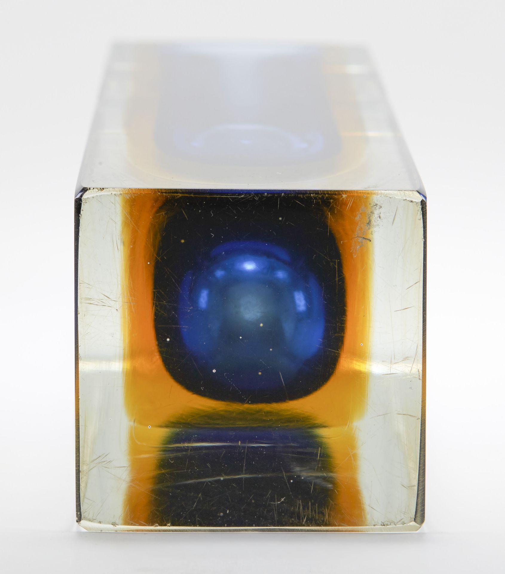 Italian Murano Rectangular Sommerso Glass Vase - Image 7 of 9