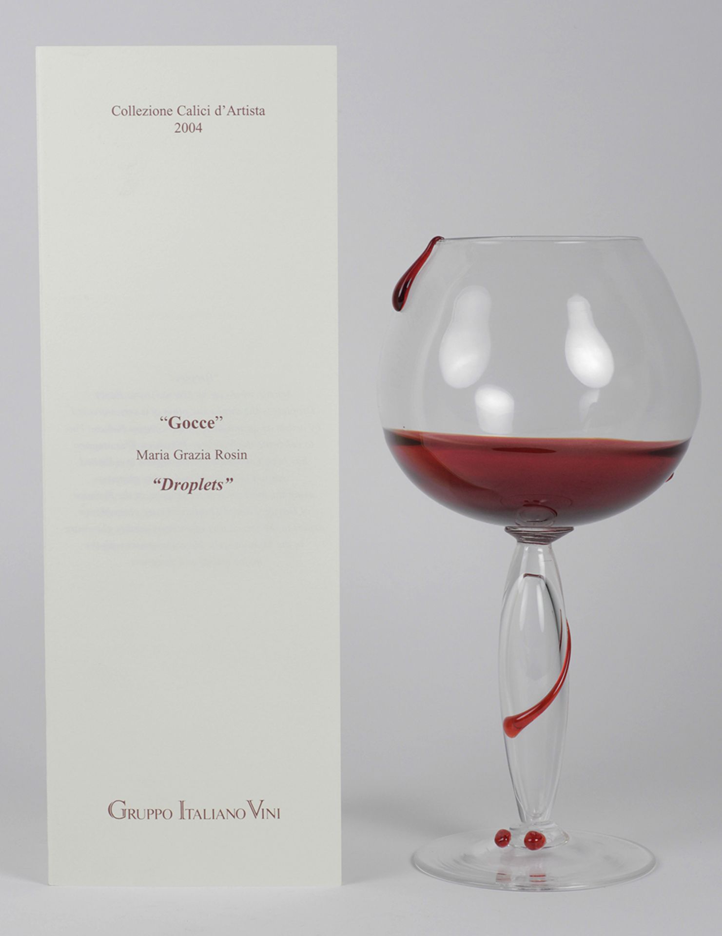 Limited Edn Venetain 'Gocce' Artistic Wine Glass By Maria Grazia Rosin 2004 - Image 10 of 12