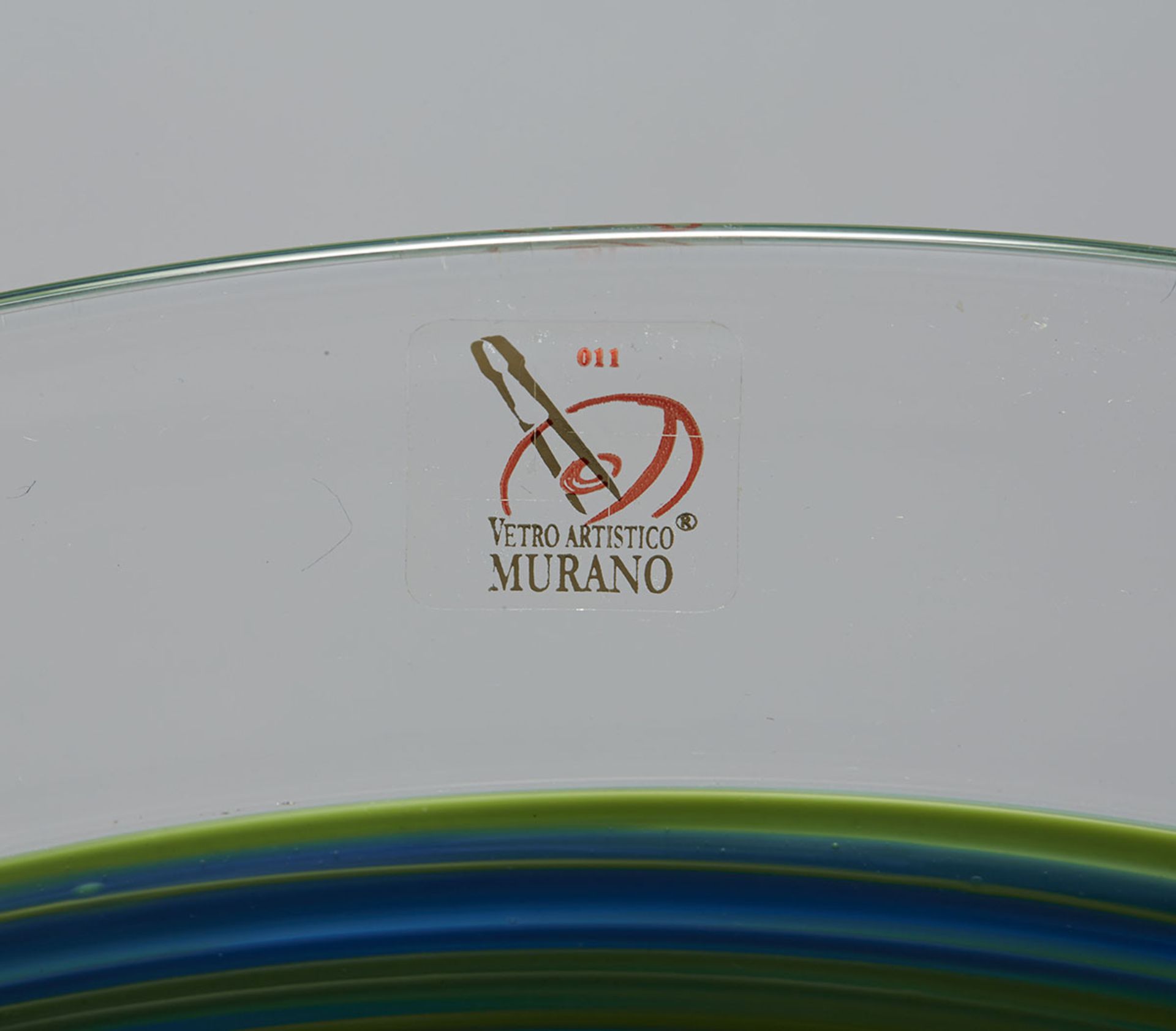 Italian Murano Gino Cenedese Signed Swirl Design Art Glass Charger - Image 4 of 8