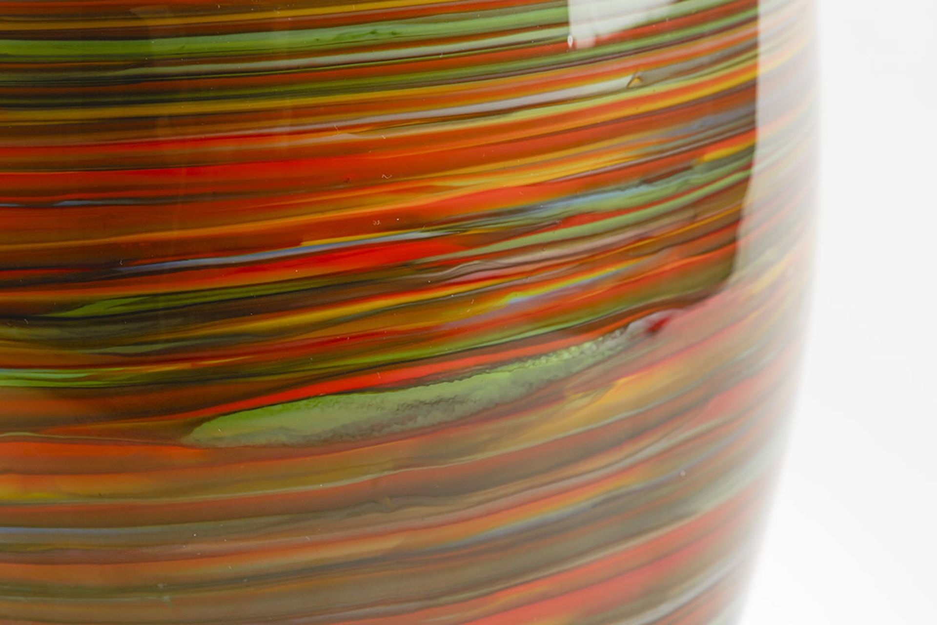 Italian Murano Gino Cenedese Signed Swirl Design Green Art Glass Vase - Image 7 of 9