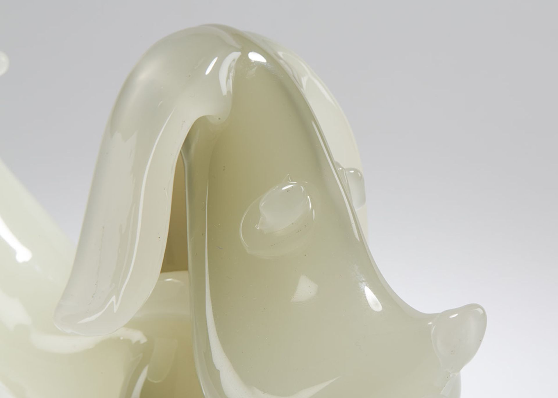 UNUSUAL ITALIAN MURANO OPAQUE ART GLASS DOG FIGURE - Image 8 of 10