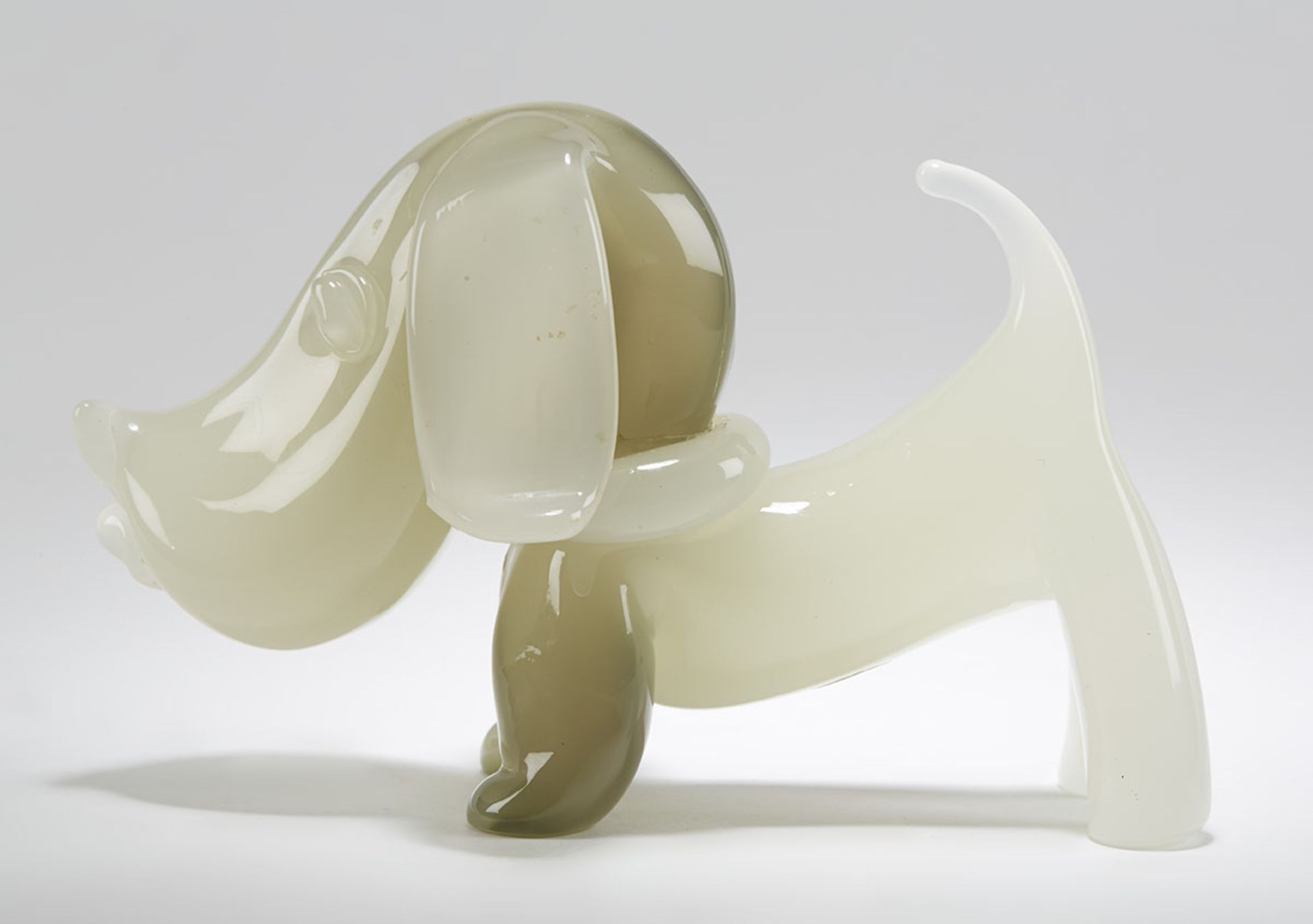 UNUSUAL ITALIAN MURANO OPAQUE ART GLASS DOG FIGURE - Image 10 of 10