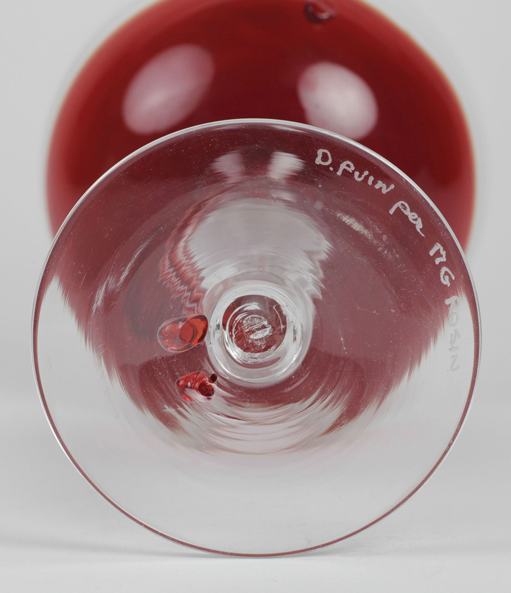 Limited Edn Venetain 'Gocce' Artistic Wine Glass By Maria Grazia Rosin 2004 - Image 6 of 12