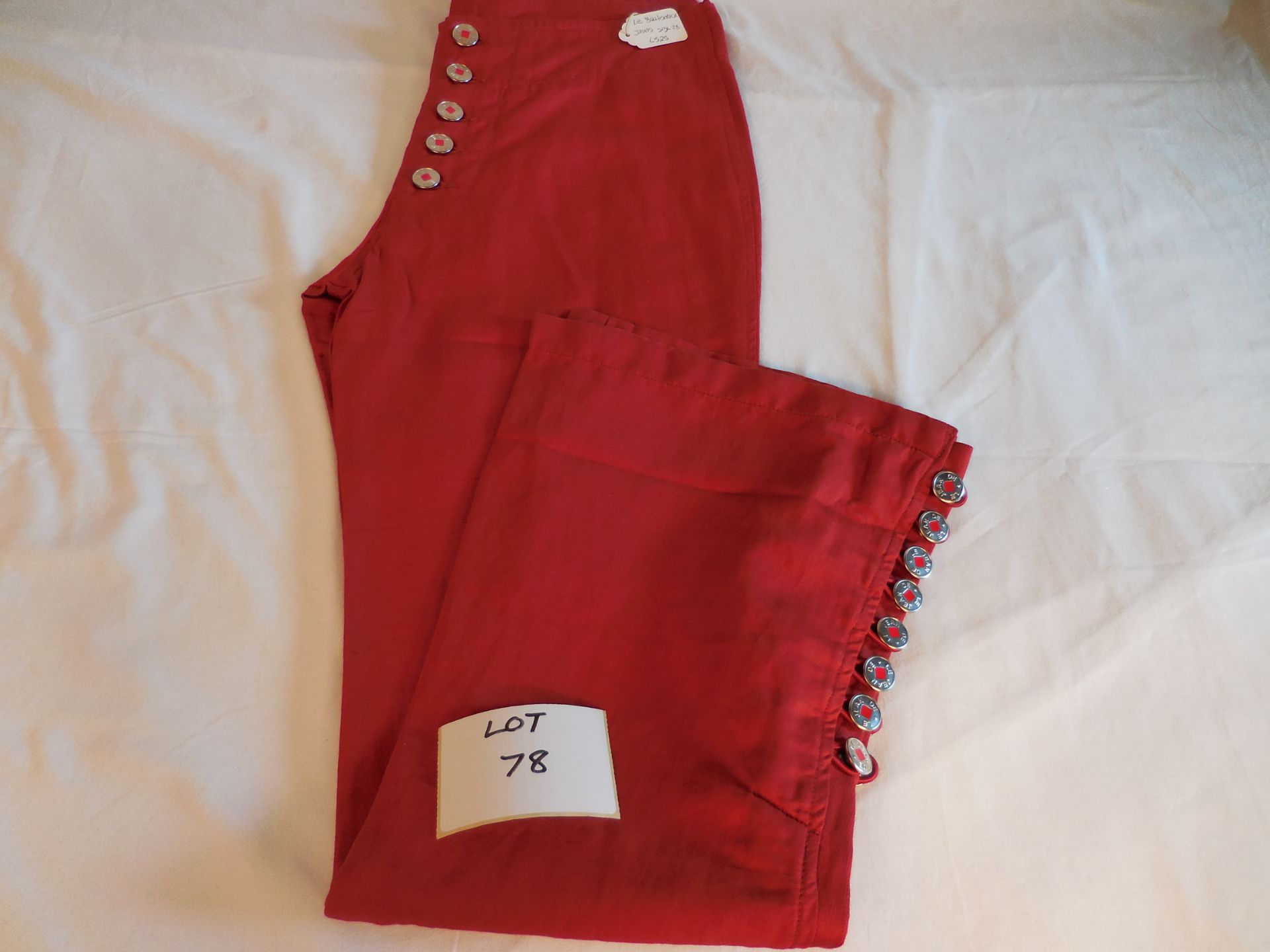 Le Beutonneux Jeans Colour Red Size 28 Retail Price £225