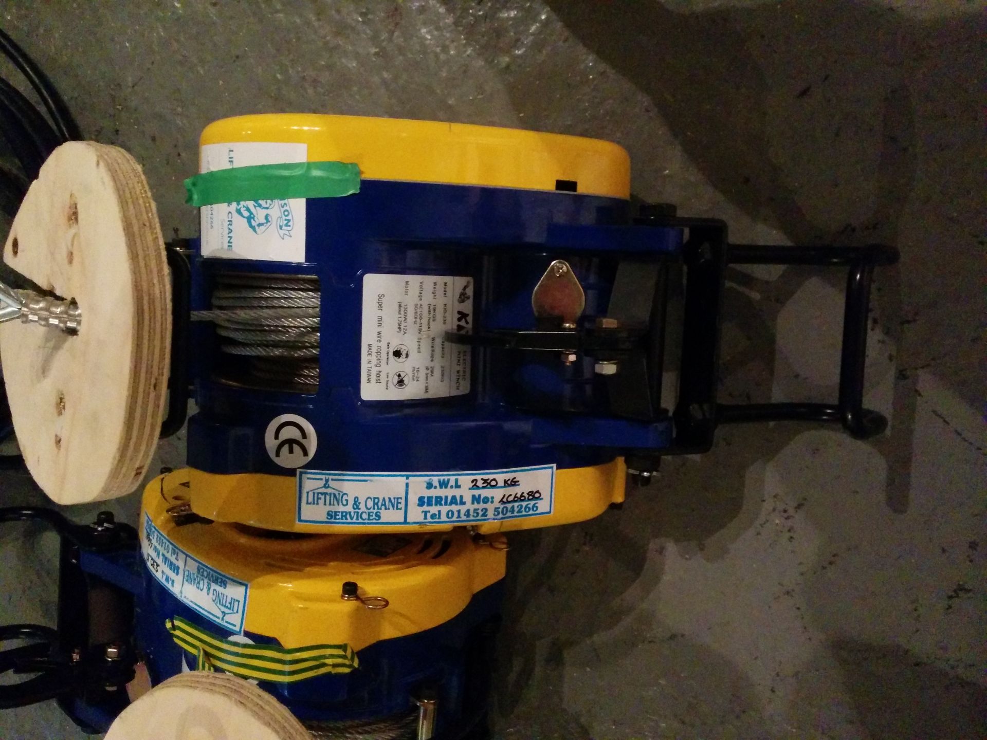Winches Kio Mini 110V with max load 230 KG - Quantity 4 Condition used - working - RPR £ 400 each - Image 2 of 2