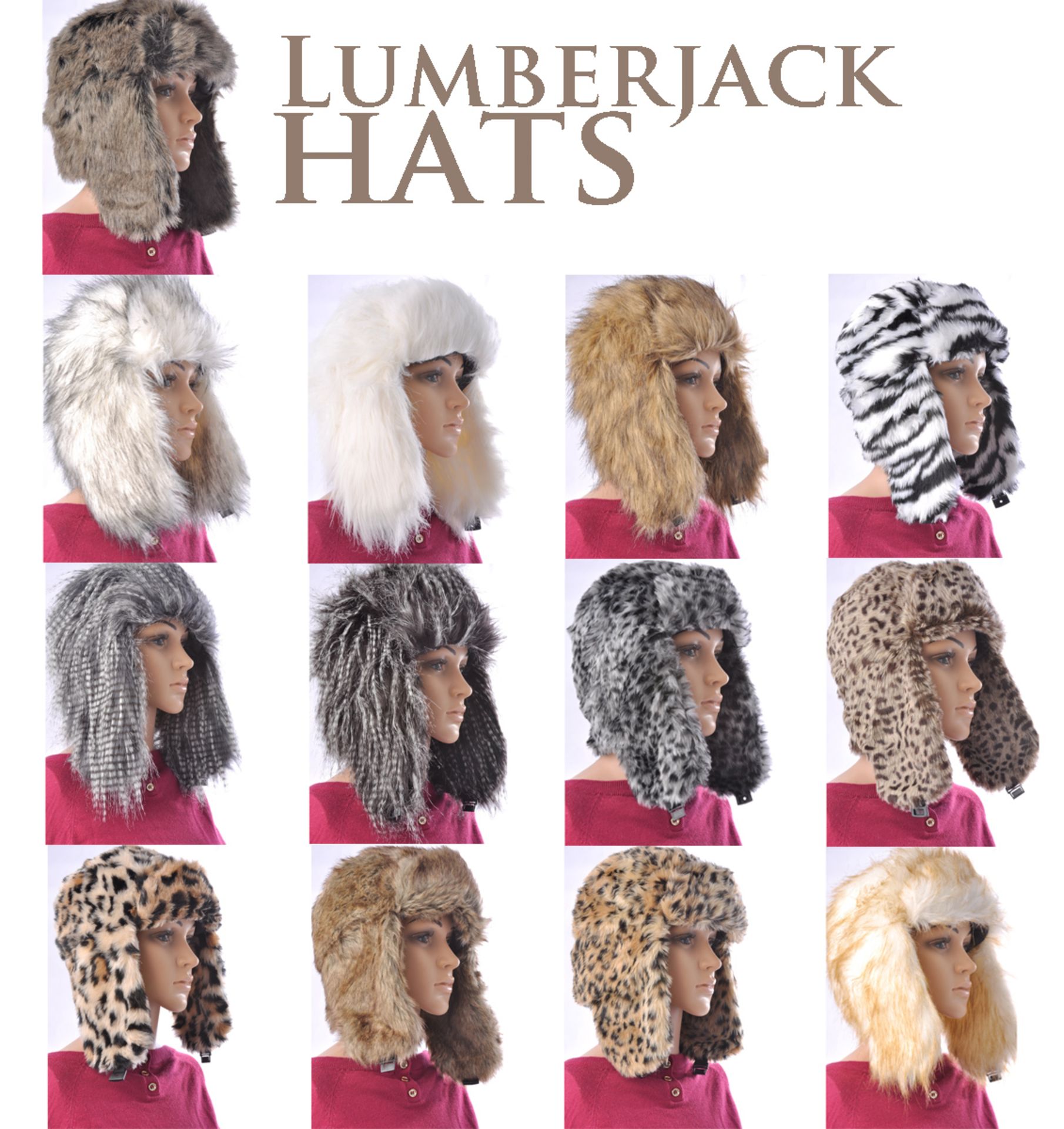 High Resale Value. Huge Job lot of Winter Faux Fur Trapper Hats 316 Multiple Colours. #2/23