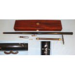 RARE,Cased,'AA' Shot Victorian Air Cane With Pump By E.M. Reilly & Co. London, Original Accessories.