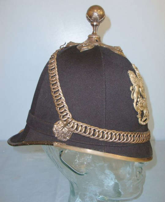 Post 1901, Home Service Pattern, Scottish, 1st Forfarshire Volunteer Artillery Blue Cloth Helmet