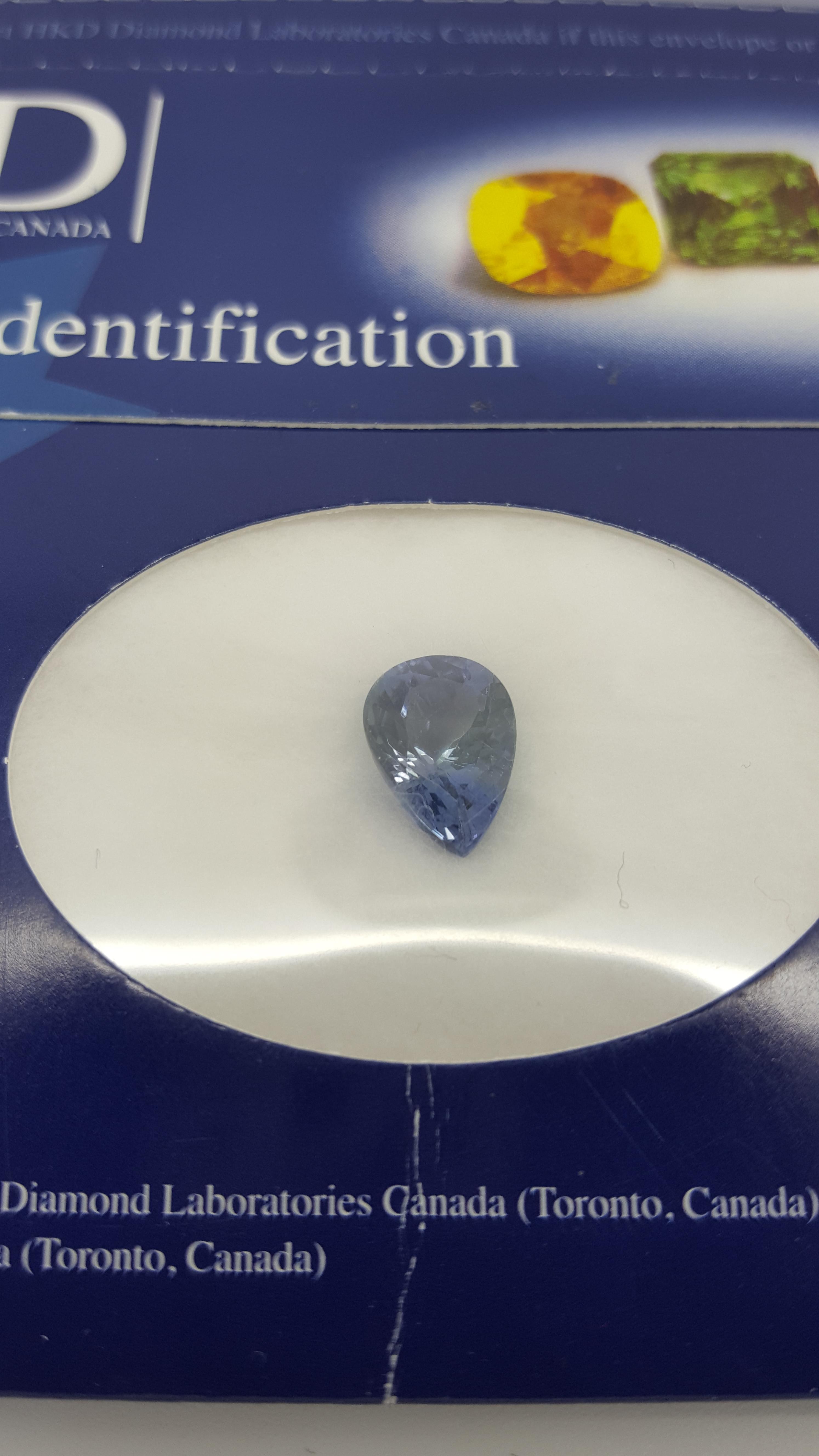 3.15 the natural loose certified tanzanite pear cut