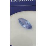 1.92 ct natural loose certified tanzanite marquees cut