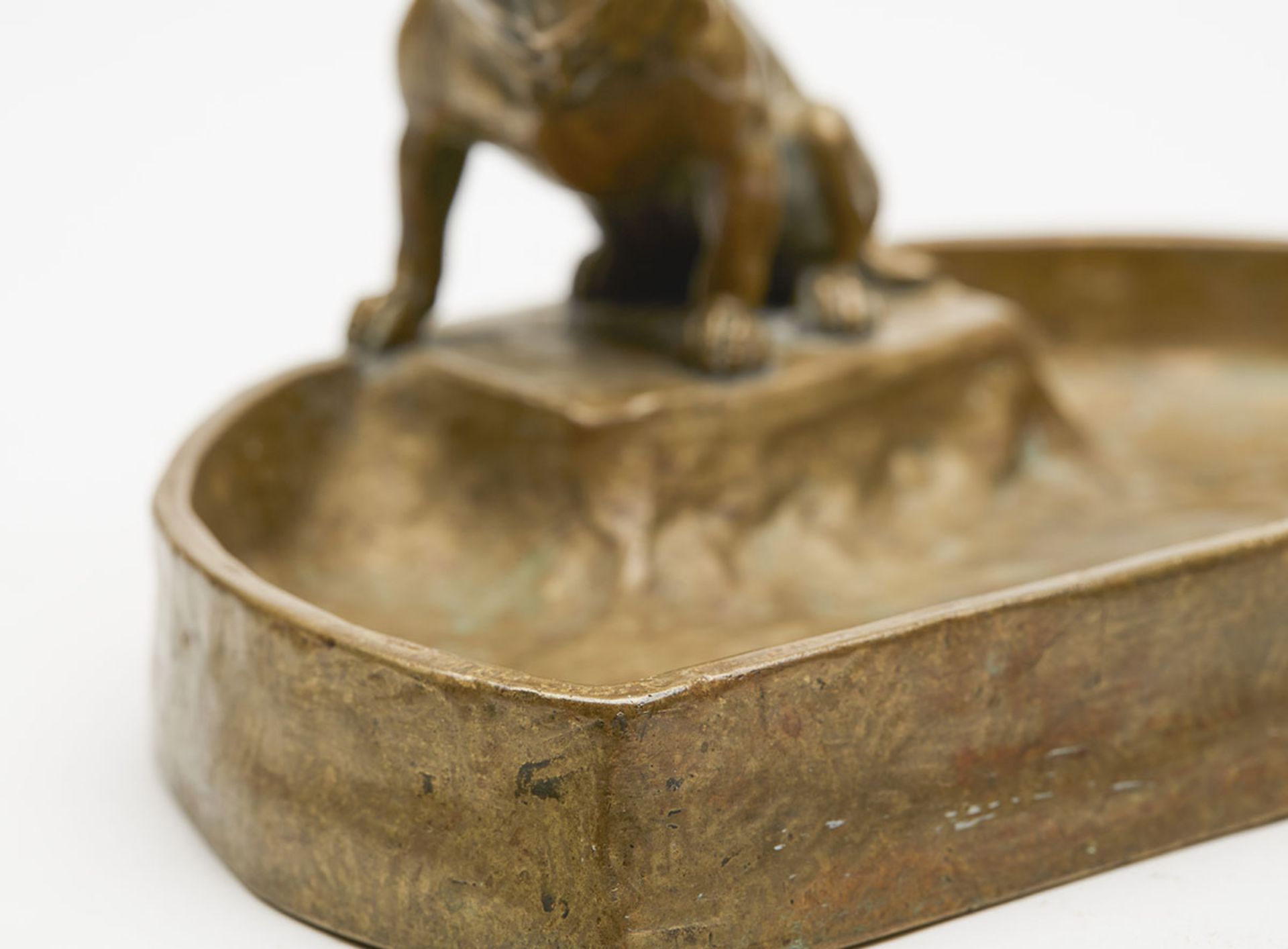 AUSTRIAN ART NOUVEAU BRONZE BULLDOG CARD TRAY c.1900 - Image 5 of 7