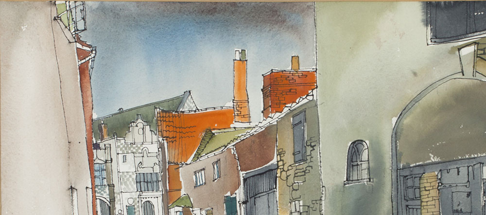 IRISH TOWN SCENE WATERCOLOUR ANNE TALLENTIRE 20TH C. - Image 6 of 9