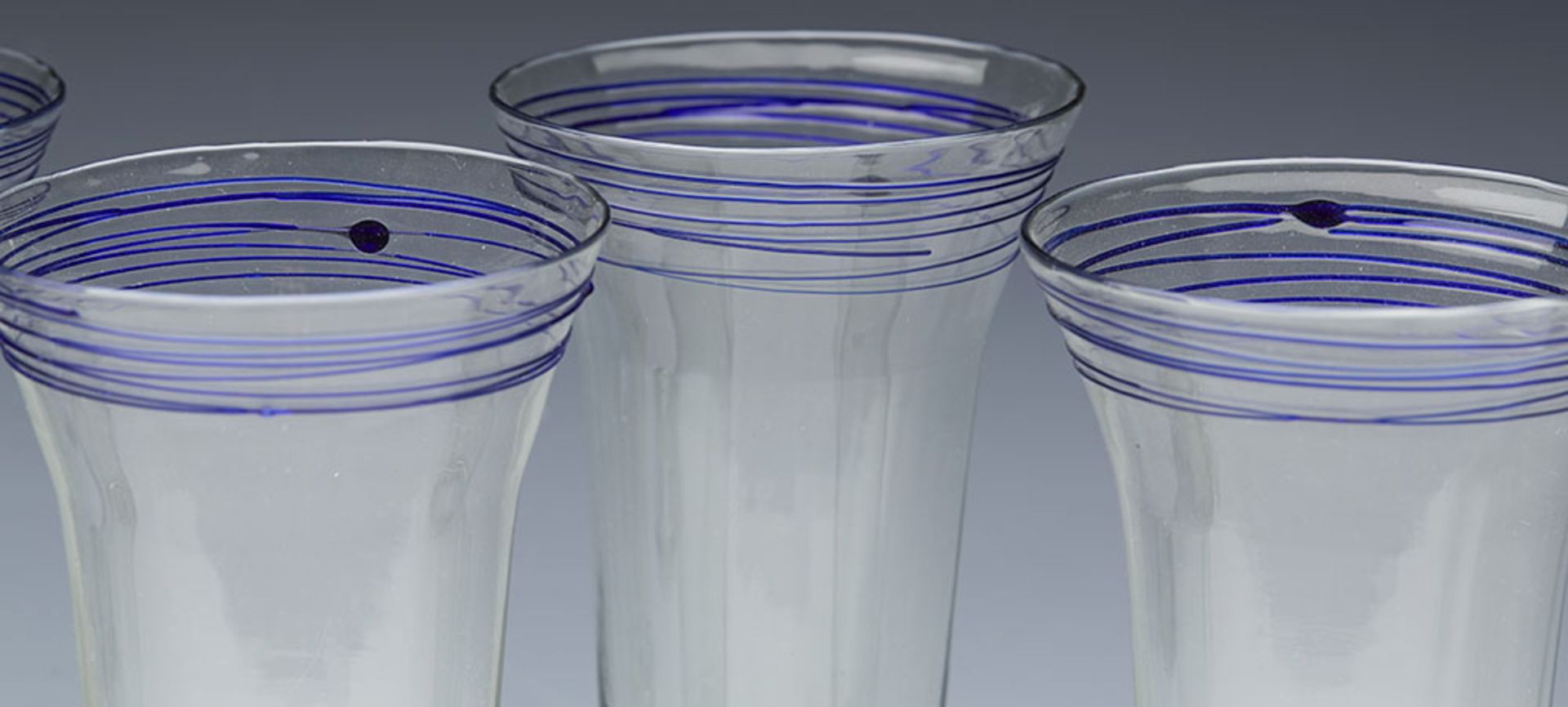 ARTS & CRAFTS SET SIX TUMBLER GLASSES ATTRIBUTED TO JAMES POWELL C.1890 - Image 12 of 14
