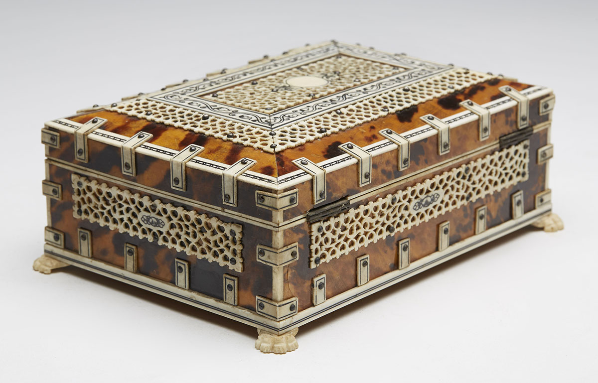 Exceptional Anglo-Indian Ivory & Tortoiseshell Box 19Th C. - Image 10 of 13