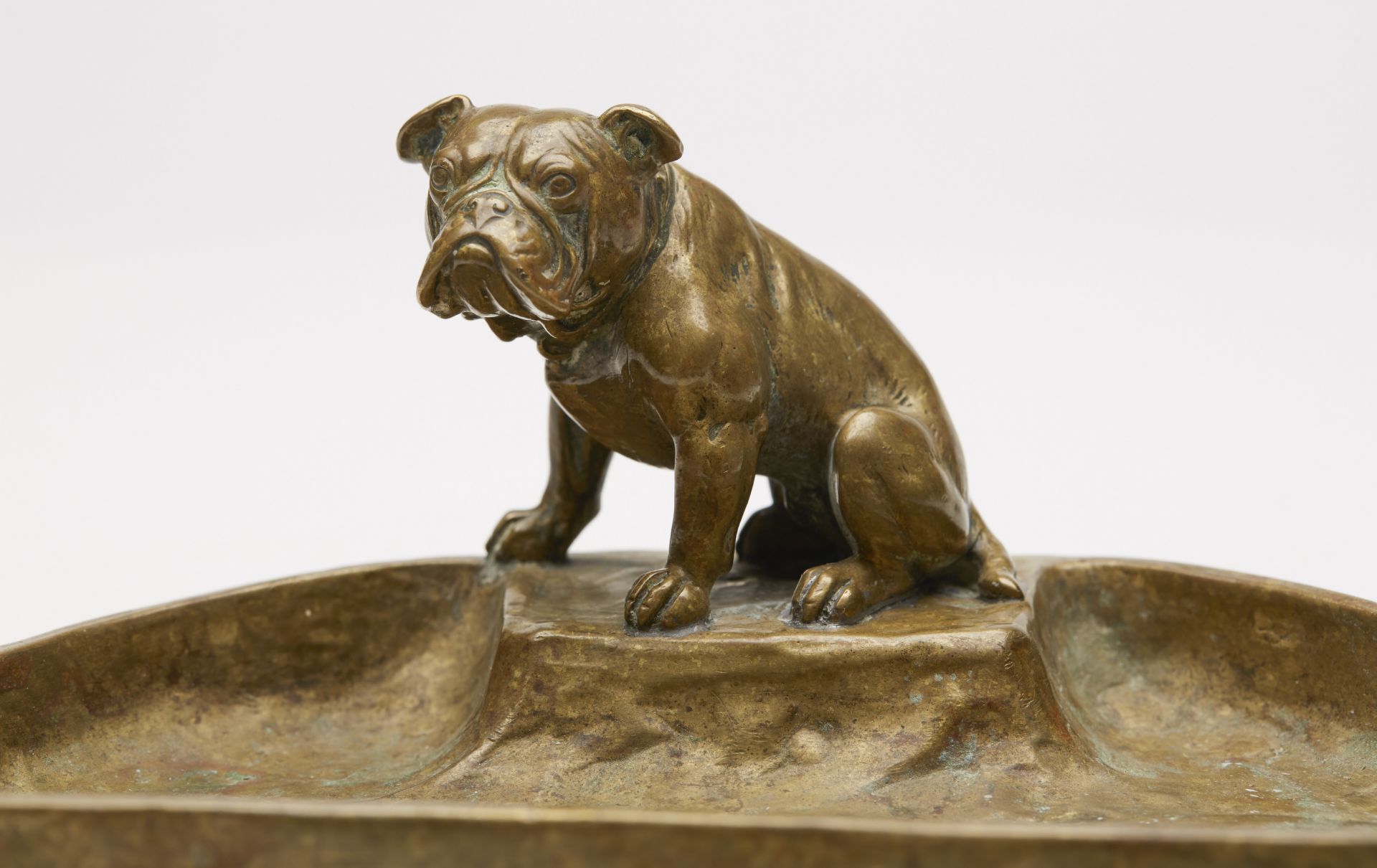 AUSTRIAN ART NOUVEAU BRONZE BULLDOG CARD TRAY c.1900 - Image 2 of 7