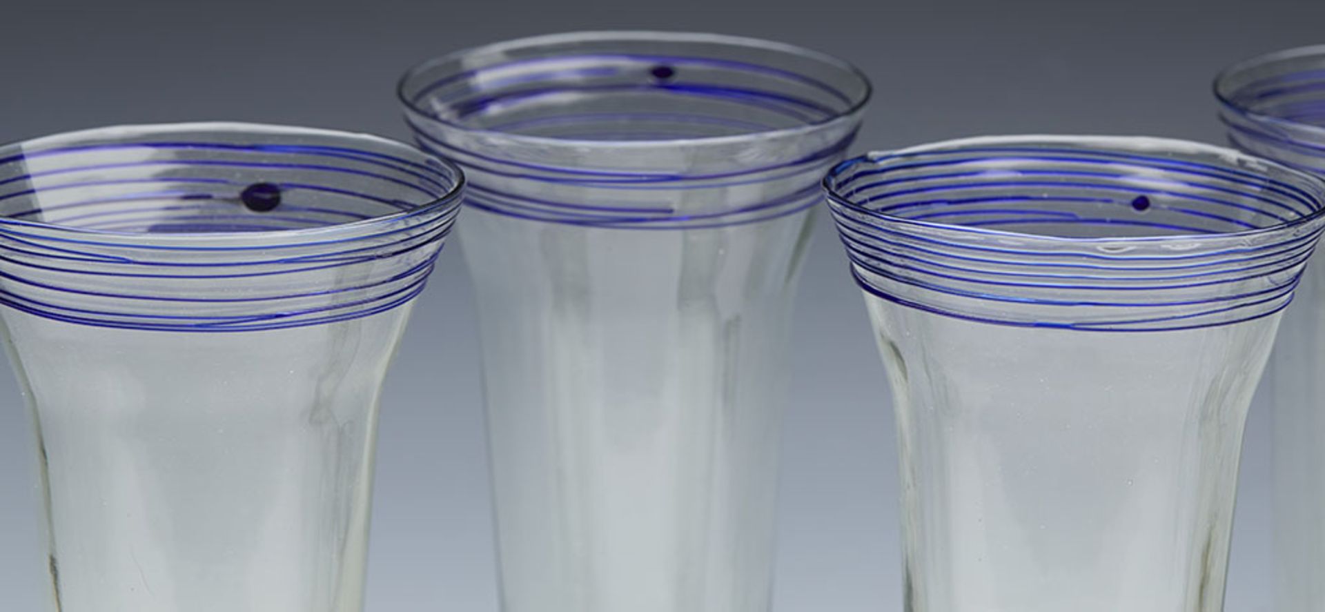 ARTS & CRAFTS SET SIX TUMBLER GLASSES ATTRIBUTED TO JAMES POWELL C.1890 - Image 2 of 14