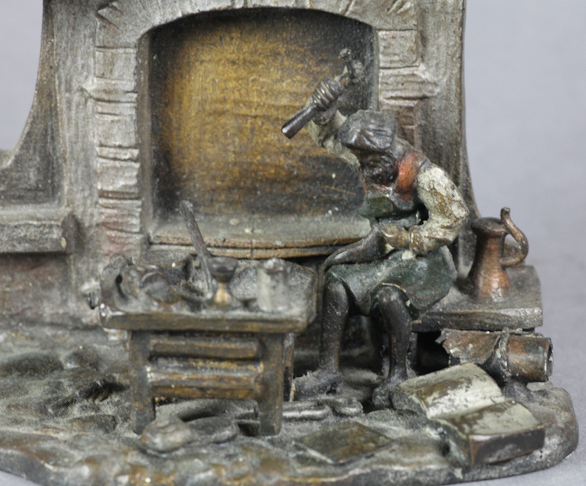 Superb Austrian Cold Painted Bronze Scene Hans Sachs Poet & Cobbler 19th C. - Image 2 of 10