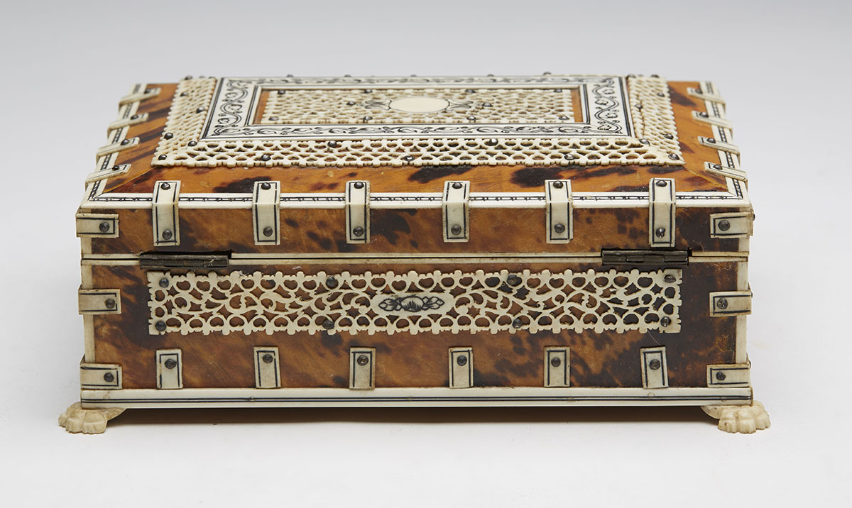 Exceptional Anglo-Indian Ivory & Tortoiseshell Box 19Th C. - Image 12 of 13