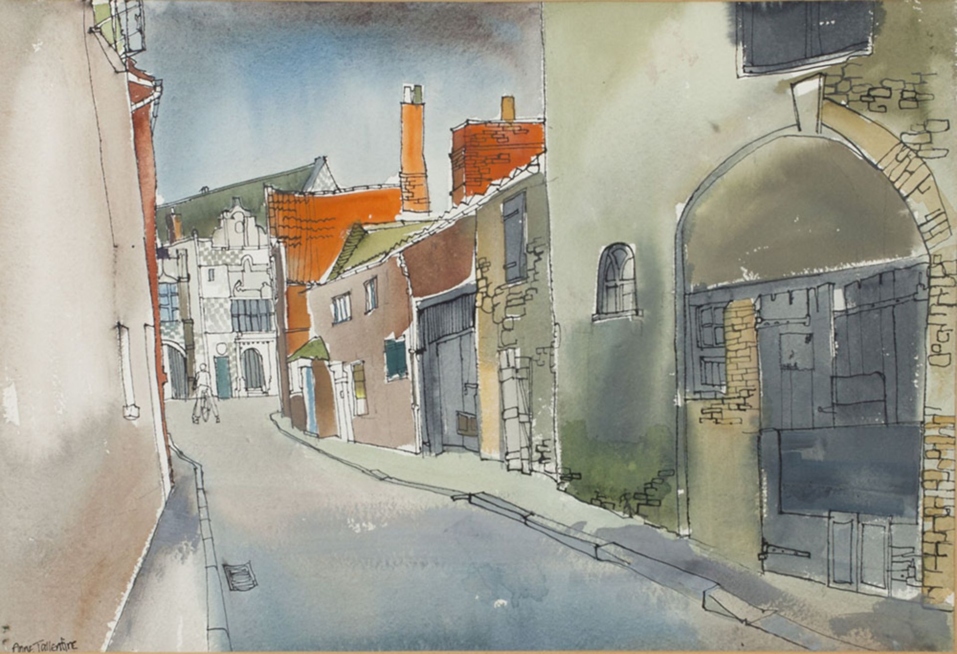 IRISH TOWN SCENE WATERCOLOUR ANNE TALLENTIRE 20TH C. - Image 2 of 9