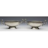 PAIR ARTS & CRAFTS ALEXANDER CLARK PEWTER BON BON DISHES C.1895