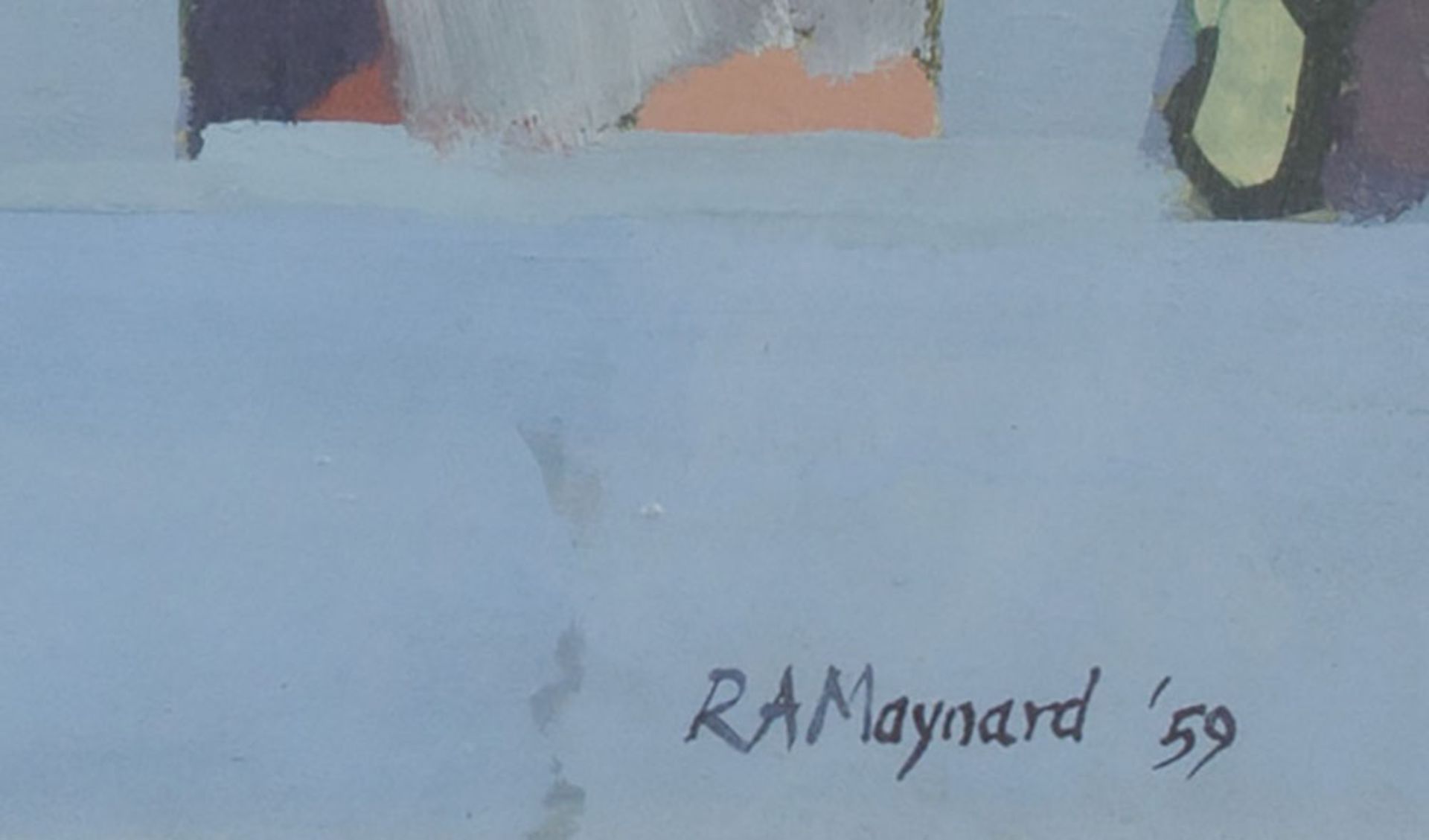 Original Oil On Canvas 'Town Scene' R.A. Maynard 1959 - Image 6 of 8