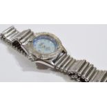 BREITLING - a ladies Callistino bracelet watch. Stainless steel case with factory diamond set bezel.